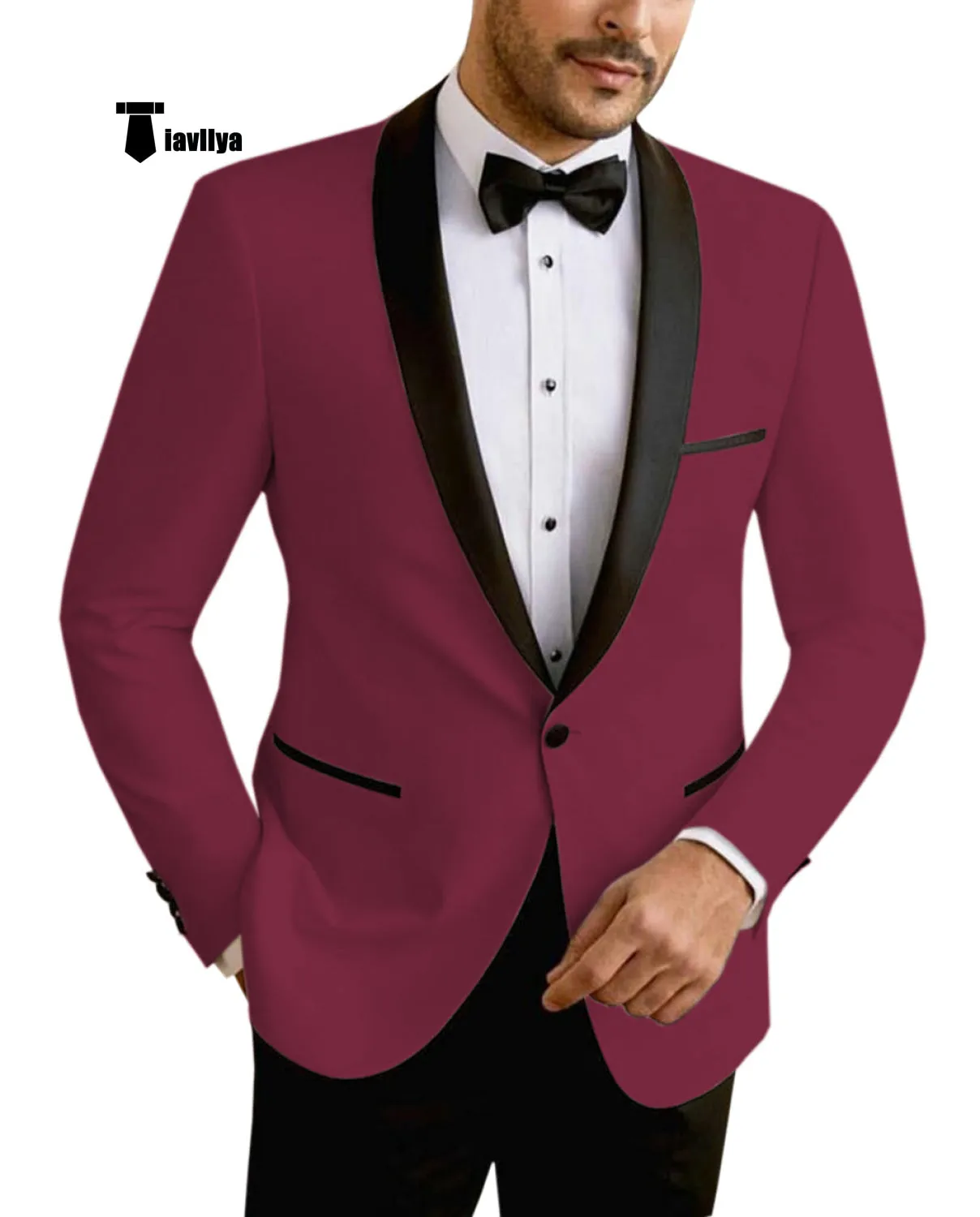 Formal Men's Slim Fit Shawl Lapel Flat Blazer