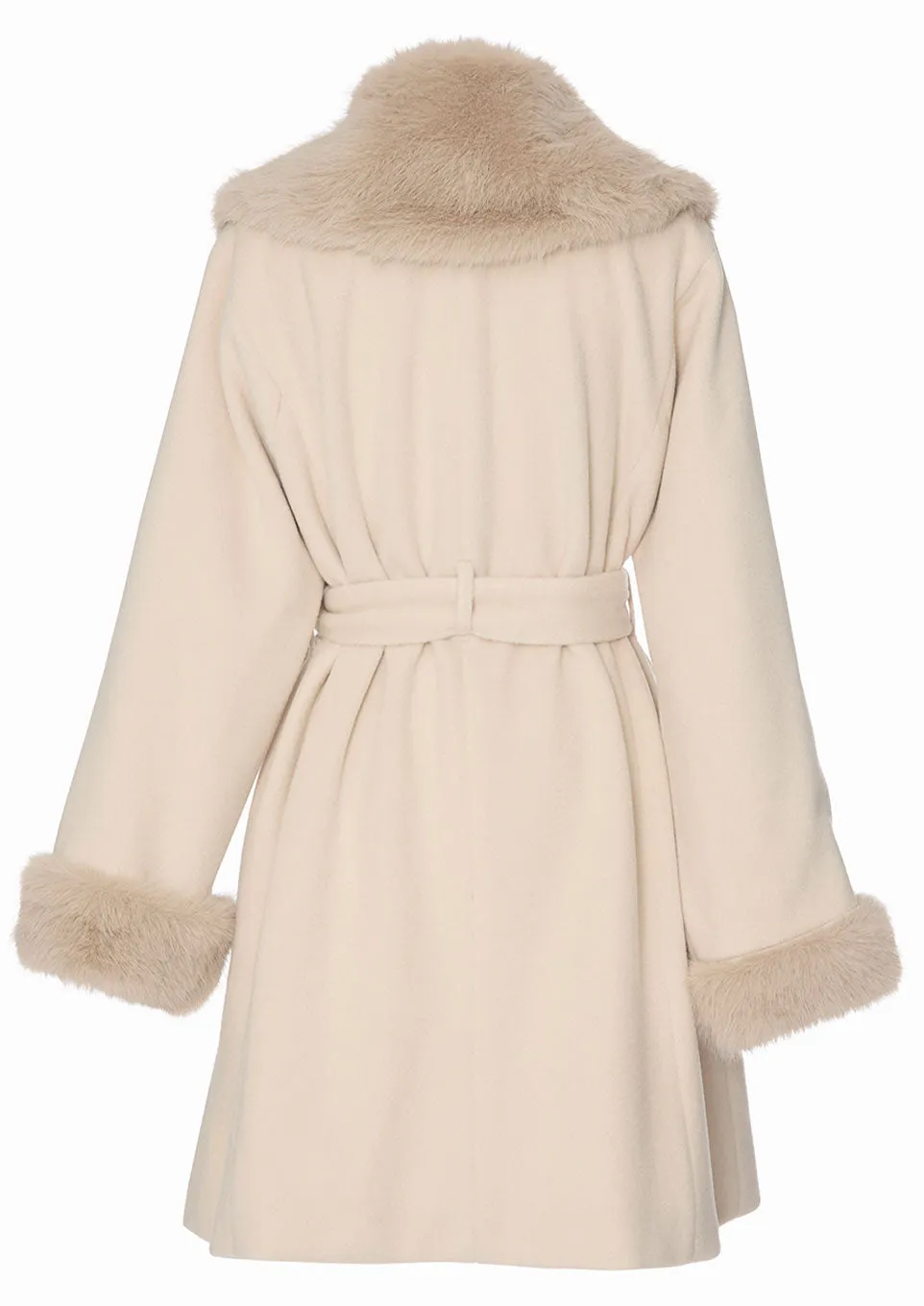 Fur collar middle coat