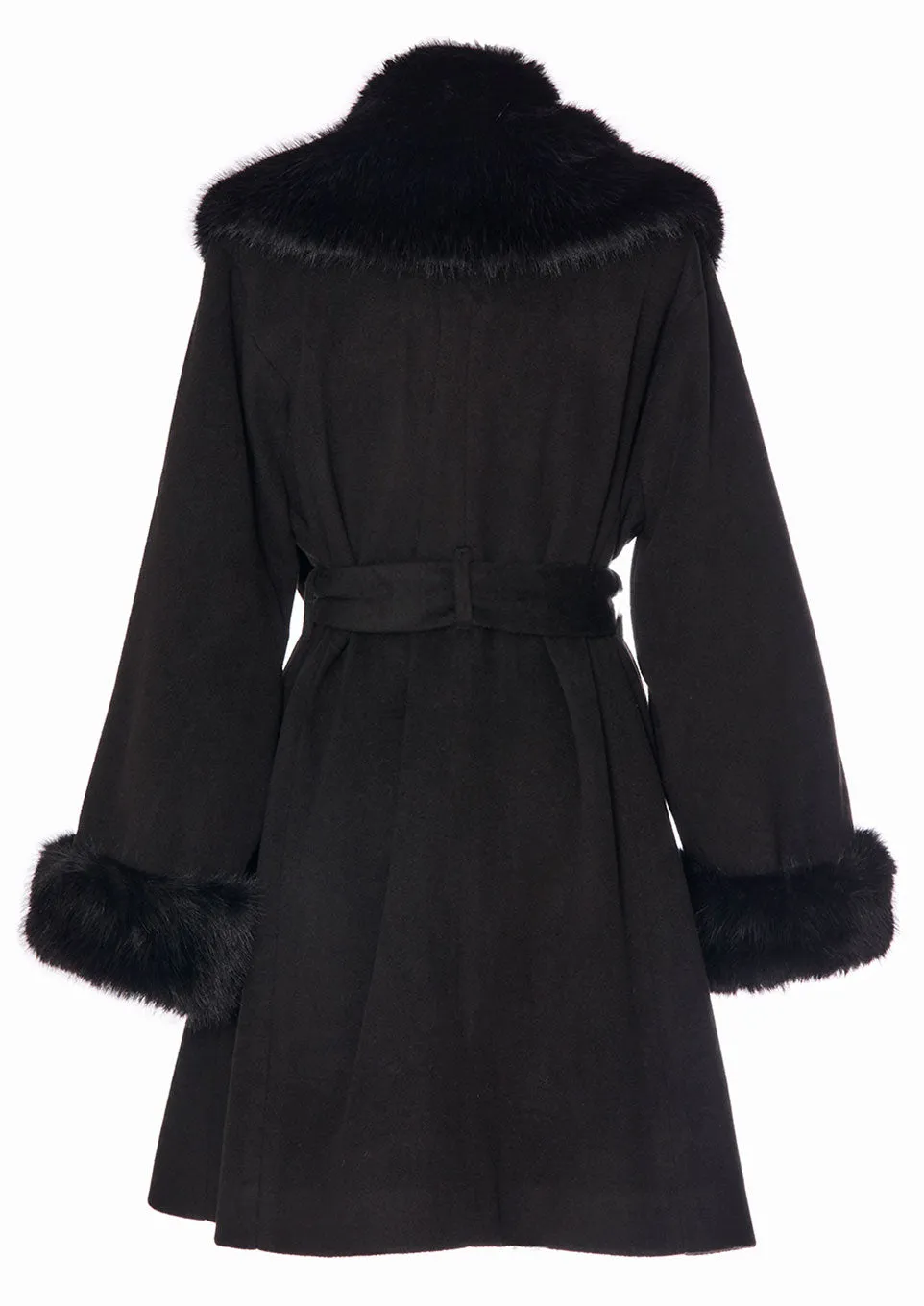 Fur collar middle coat