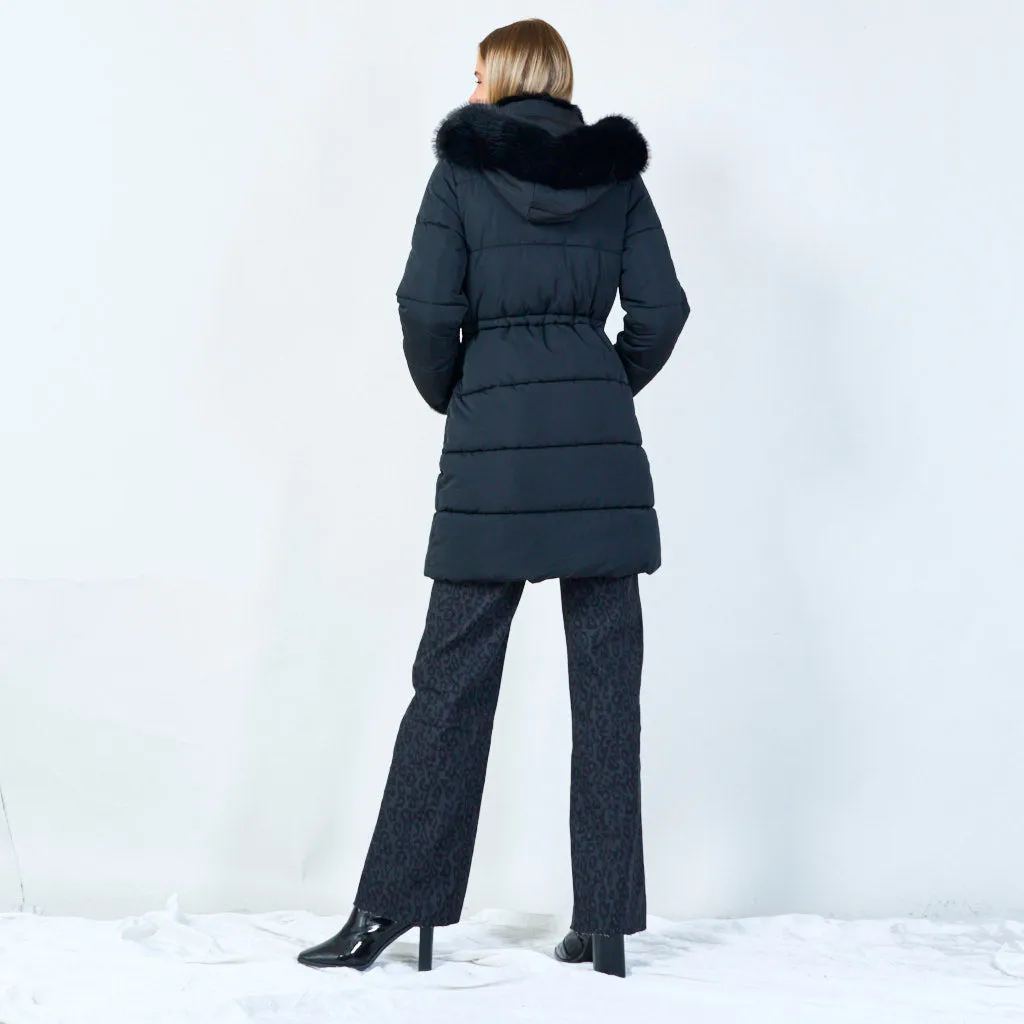 Fur-trimmed puffer jacket wholesale