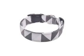 Gray Geometric Dog Collar