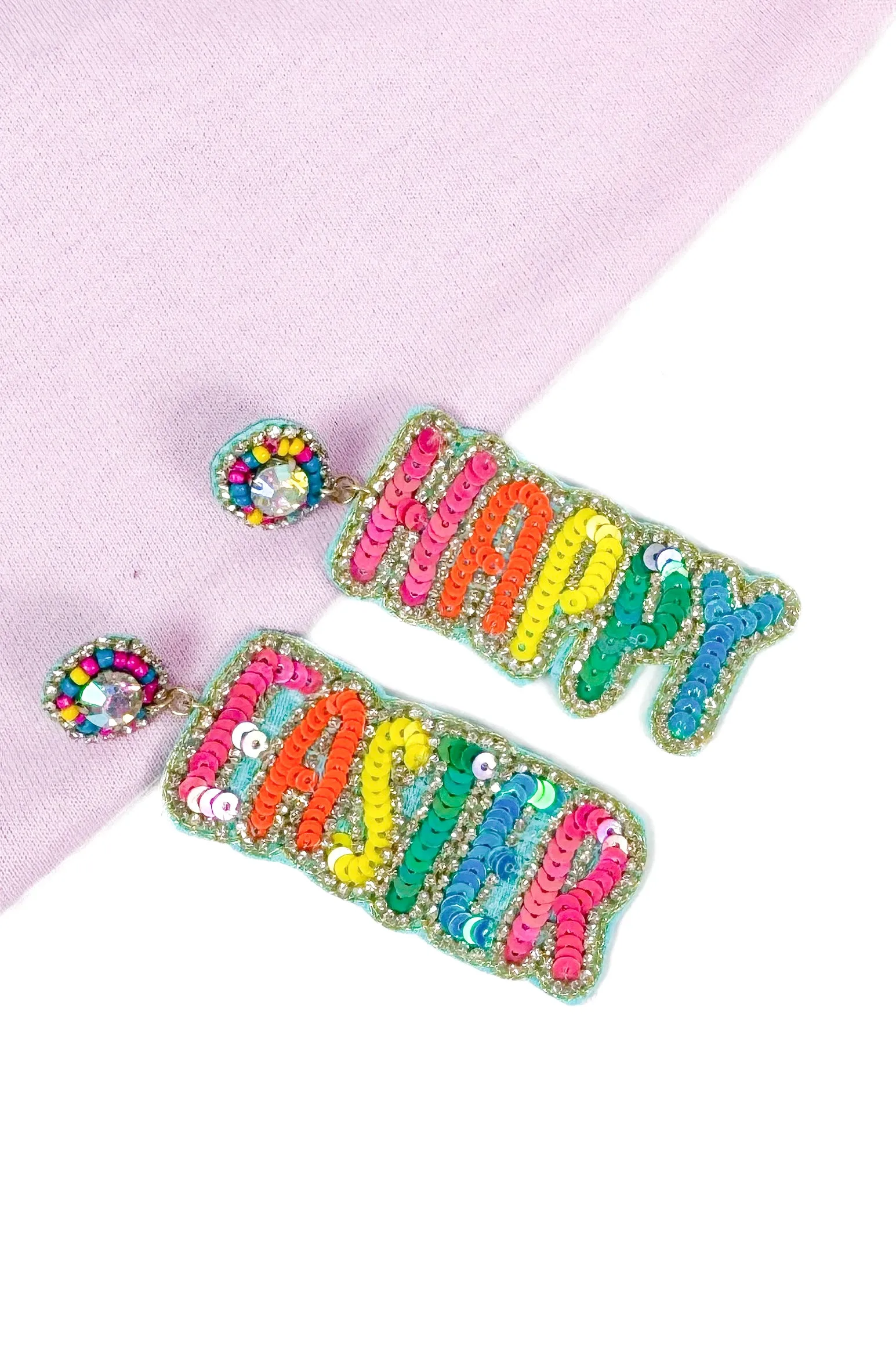 Happy Easter Beaded Earrings