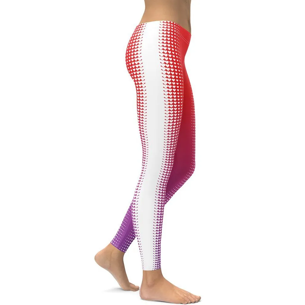 Hearts Optical Illusion Slimming Leggings