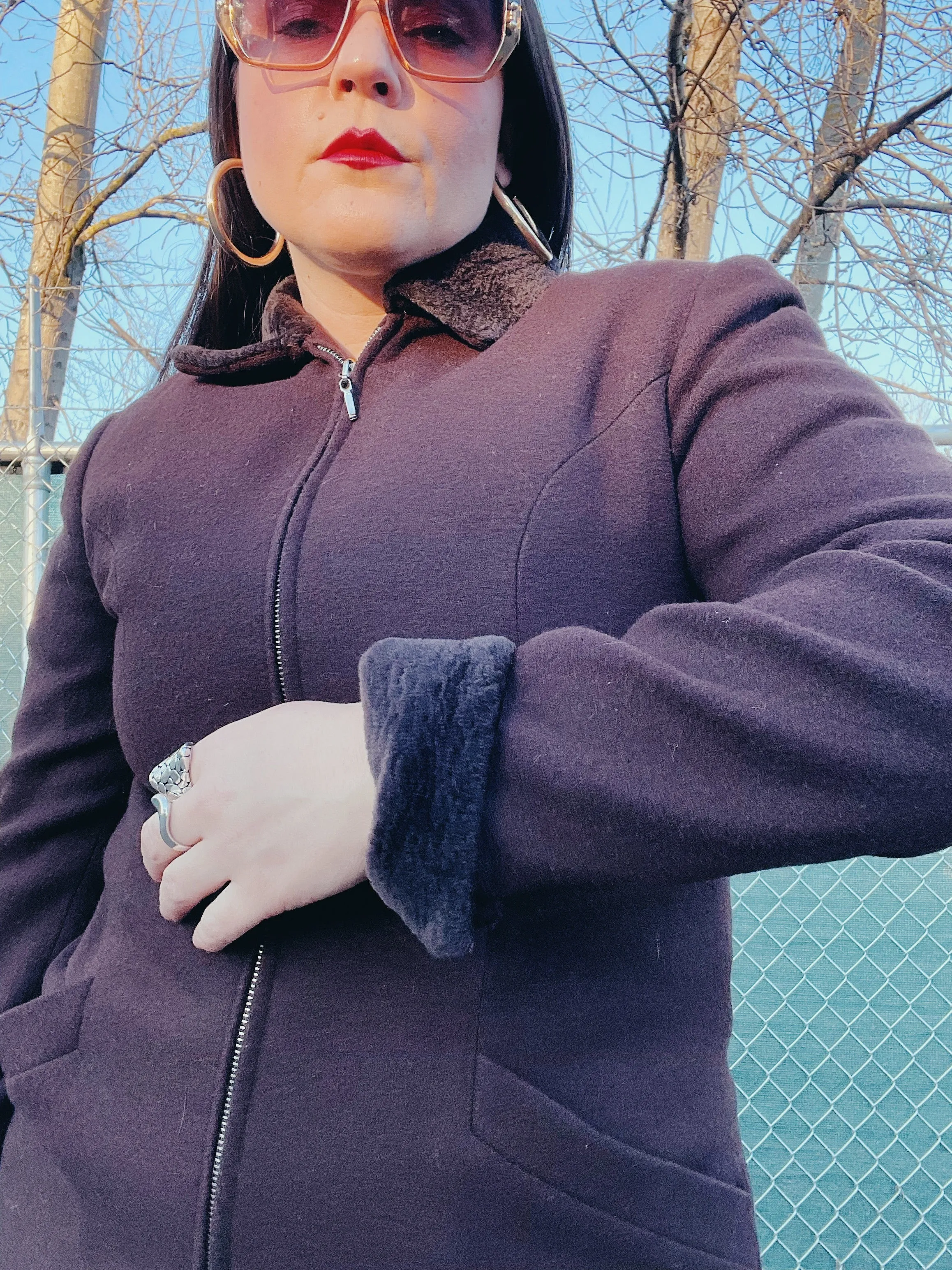 Jacket with Faux Fur Trim