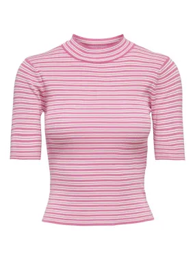 Jdyplum S/s Stripe Pullover Knt - Roze Dessin
