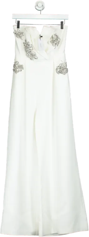 Karen Millen White Strapless Jumpsuit UK 6