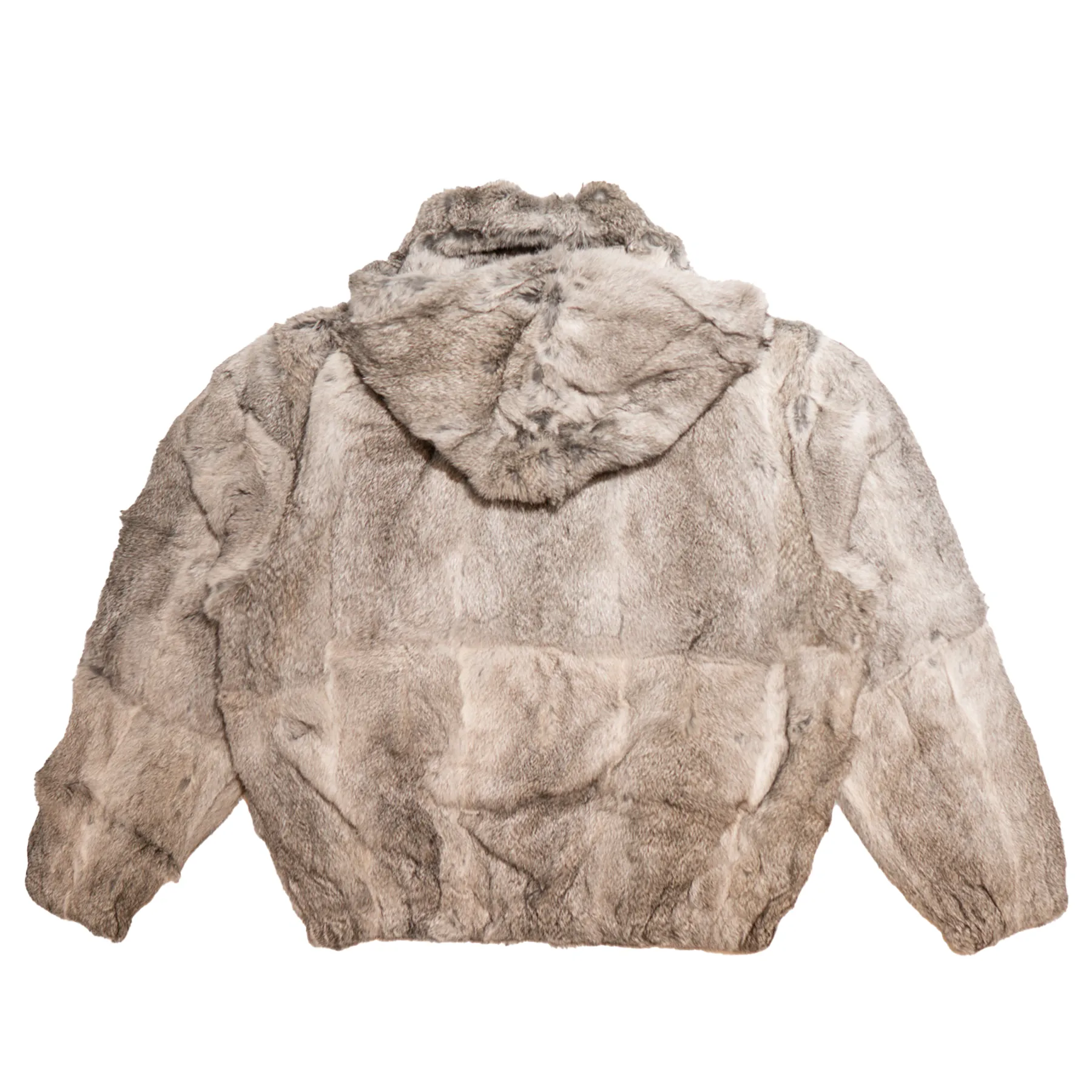 Kashani Men's Charcoal Grey Natural Rabbit Fur Coat