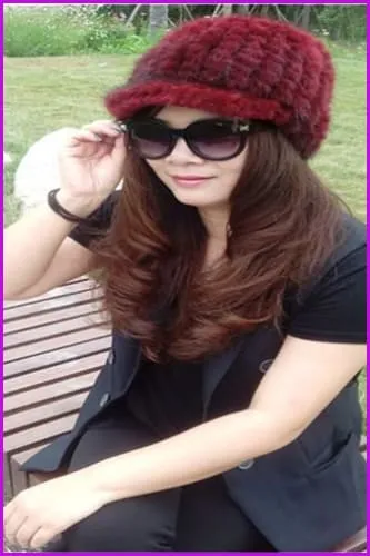 Knitted Mink Fur Baseball Cap