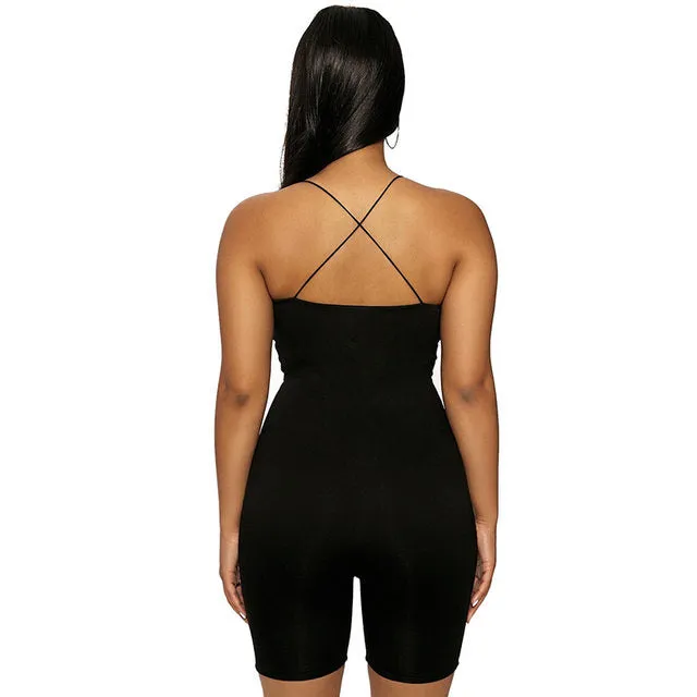 Ladies casual comfy biker shorts romper jumpsuit