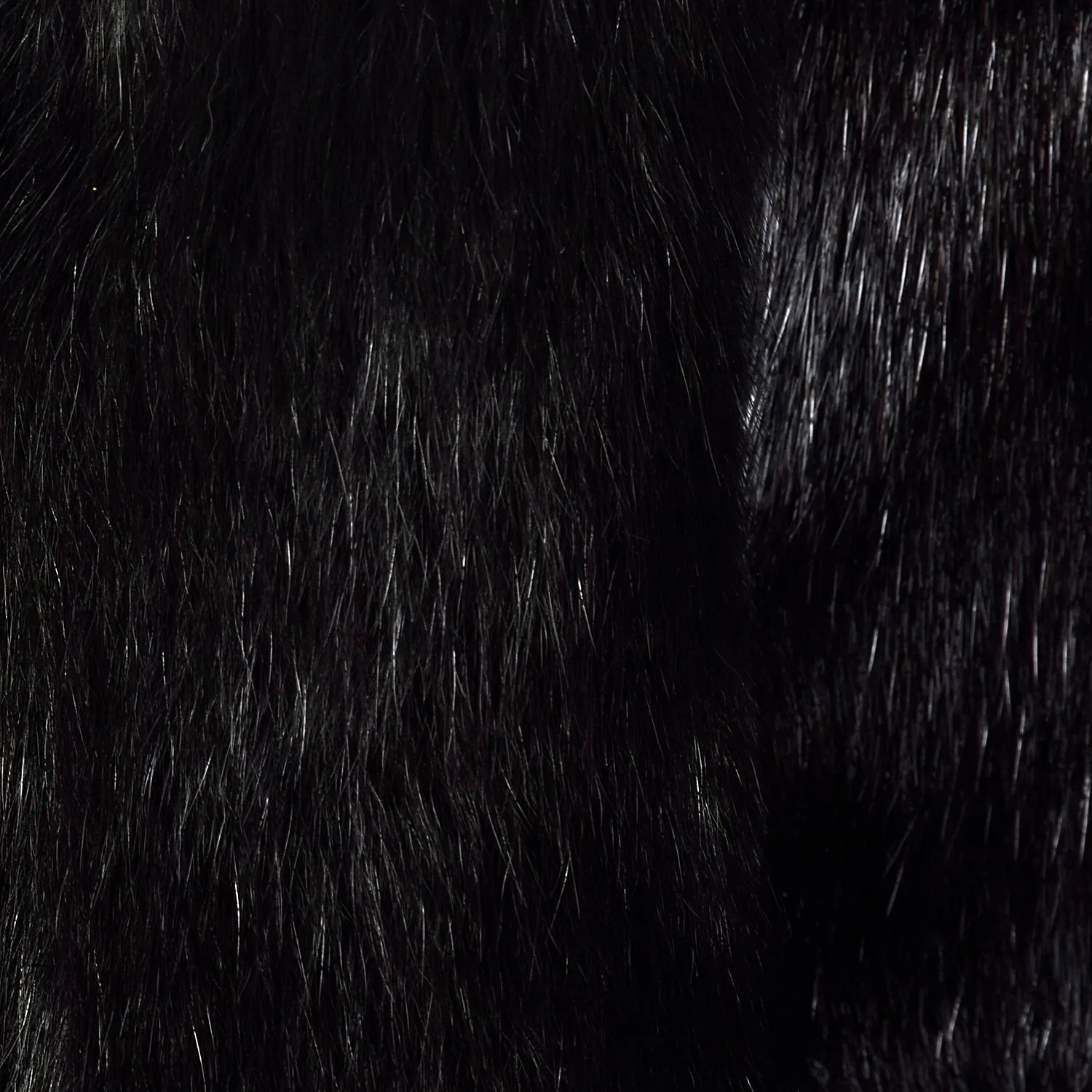 Large 1980s Black Mink Coat with Fox Fur Lapel
