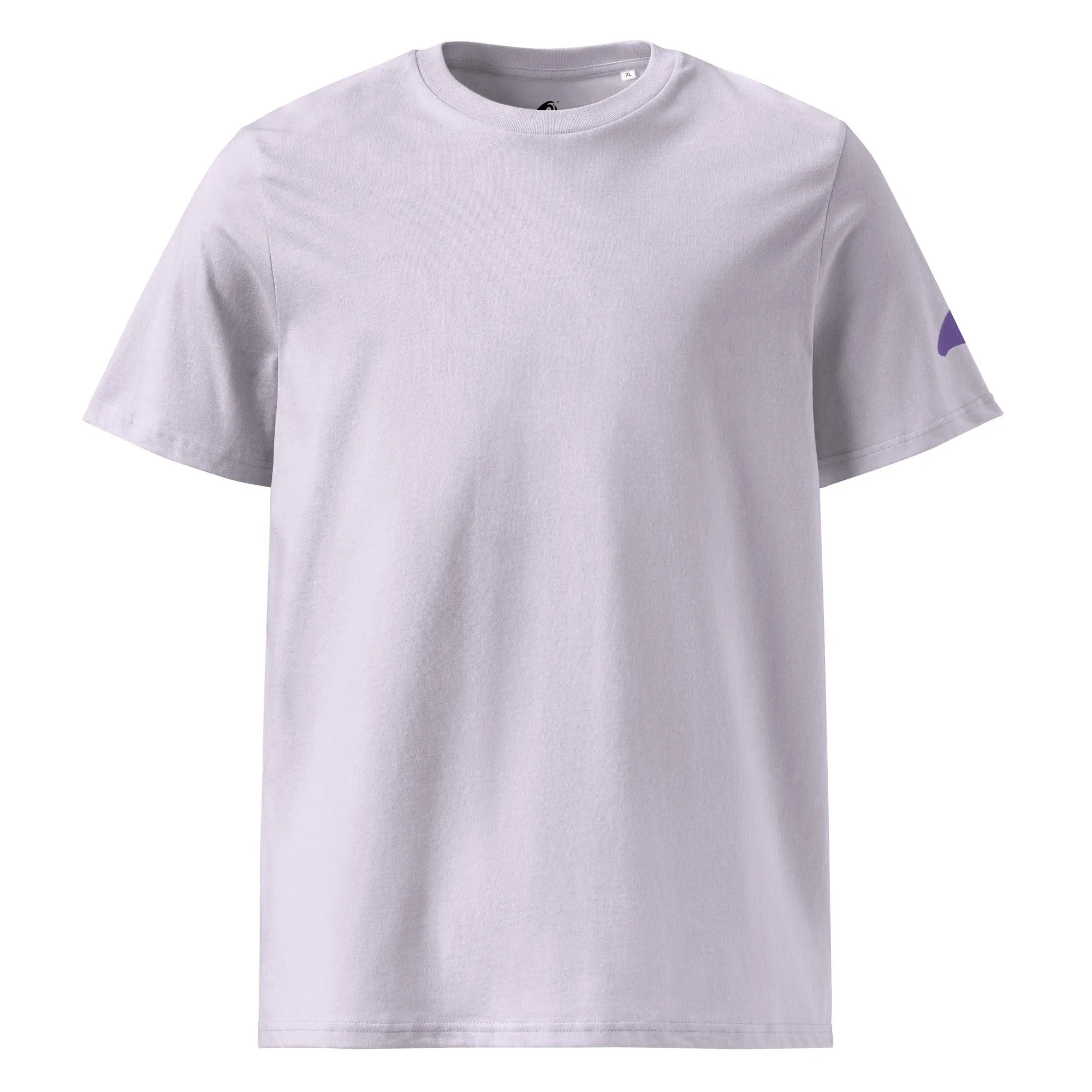 Lavender Organic Cotton T-Shirt w/ Purple Extremely Stoked Epic Wave Logo on Sleeve (Embroidered)