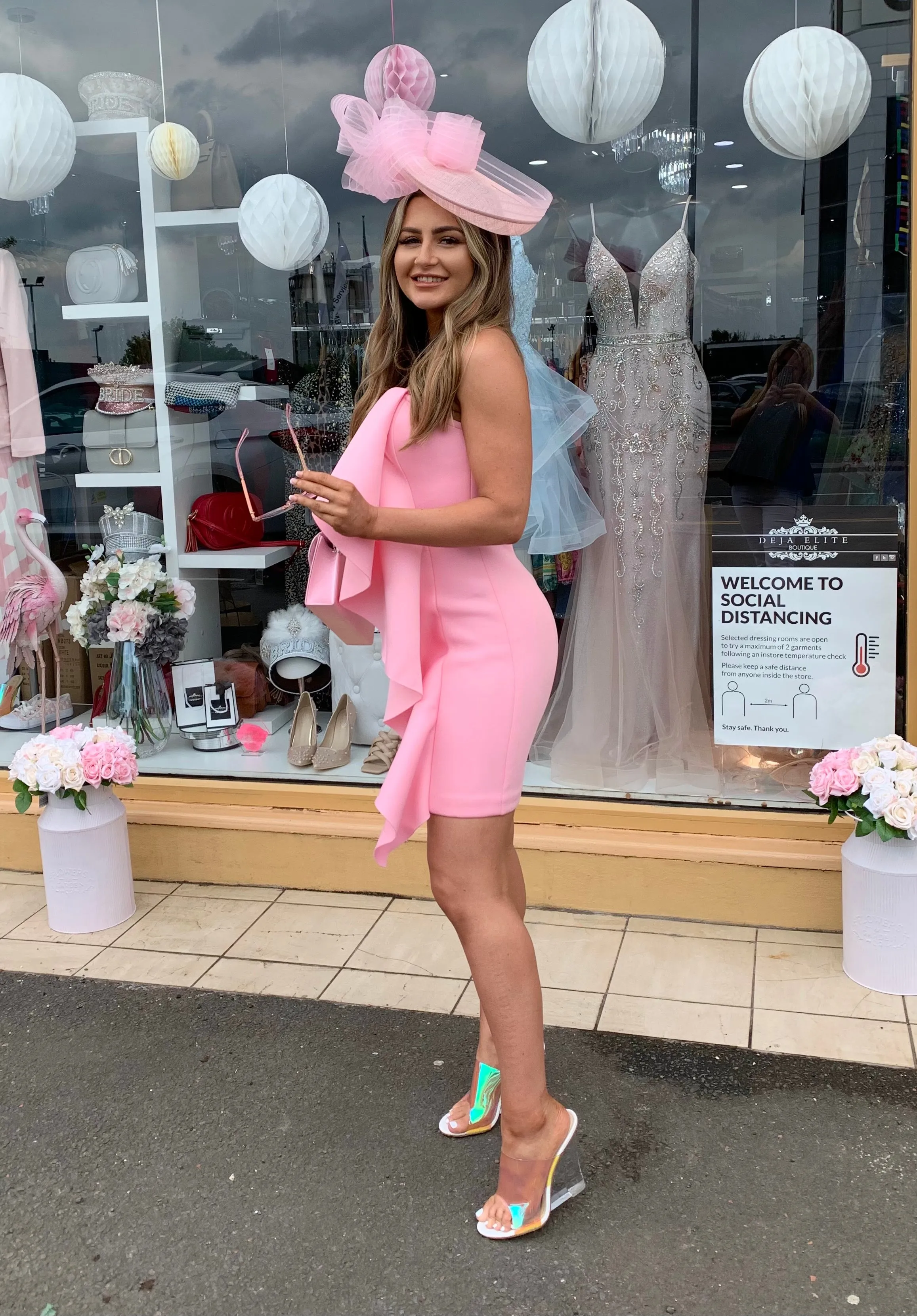 Lavish Alice pink ruffle mini dress