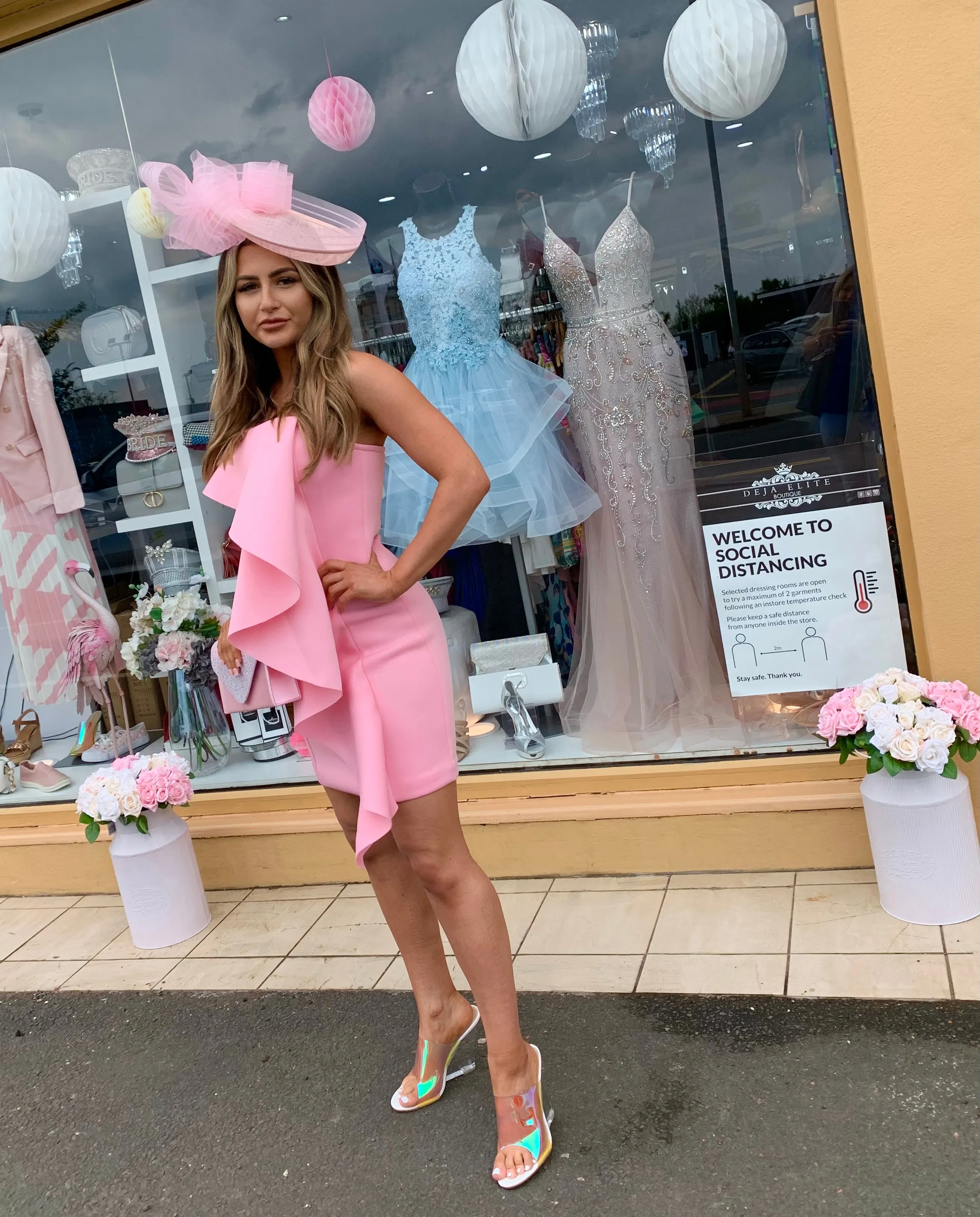 Lavish Alice pink ruffle mini dress