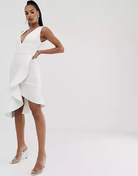 Lavish Alice white side frill scuba dress