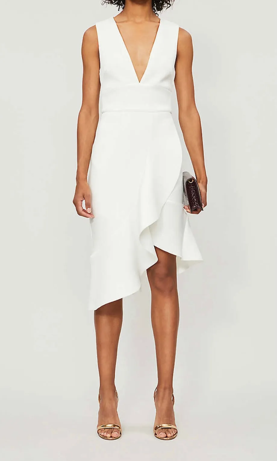Lavish Alice white side frill scuba dress