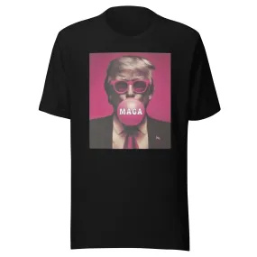 Maga Tshirt Trump Blowing Maga Bubble Gum Short Sleeve 100% Cotton Crew Neck Top
