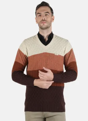 Men Multi color Self Design Pullover