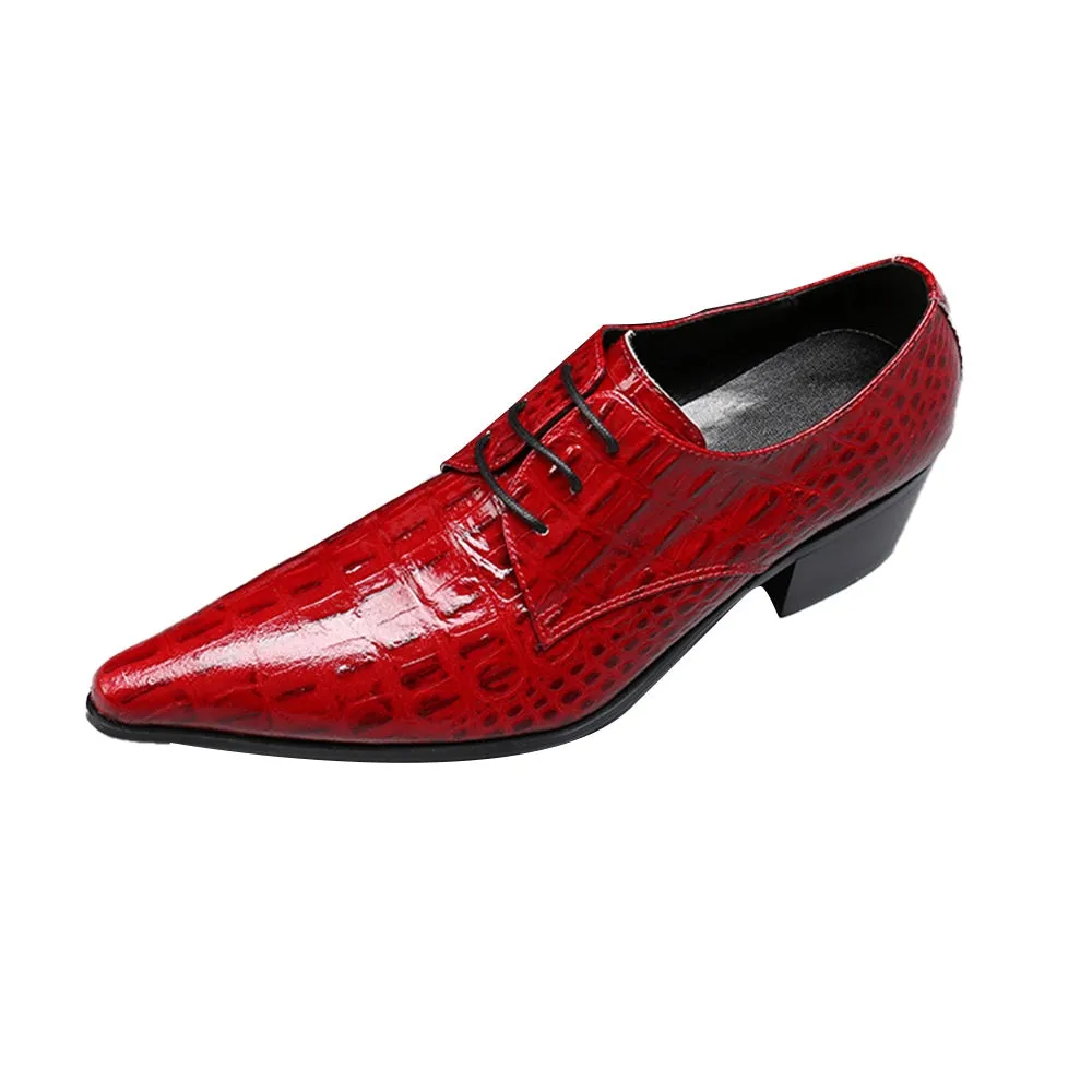 Men Pointed Animal Pattern Oxford Shoes