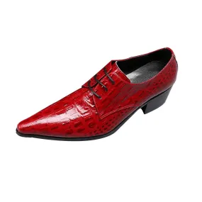 Men Pointed Animal Pattern Oxford Shoes