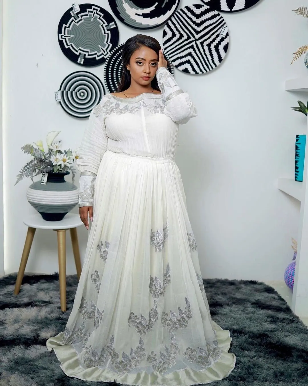 Modern Simple Neutral Color Habesha Dress Habesha Kemis Habesha Libs es0071