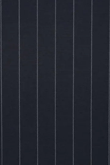 Navy Blue Chalk Stripe Mandarin Collar Suit