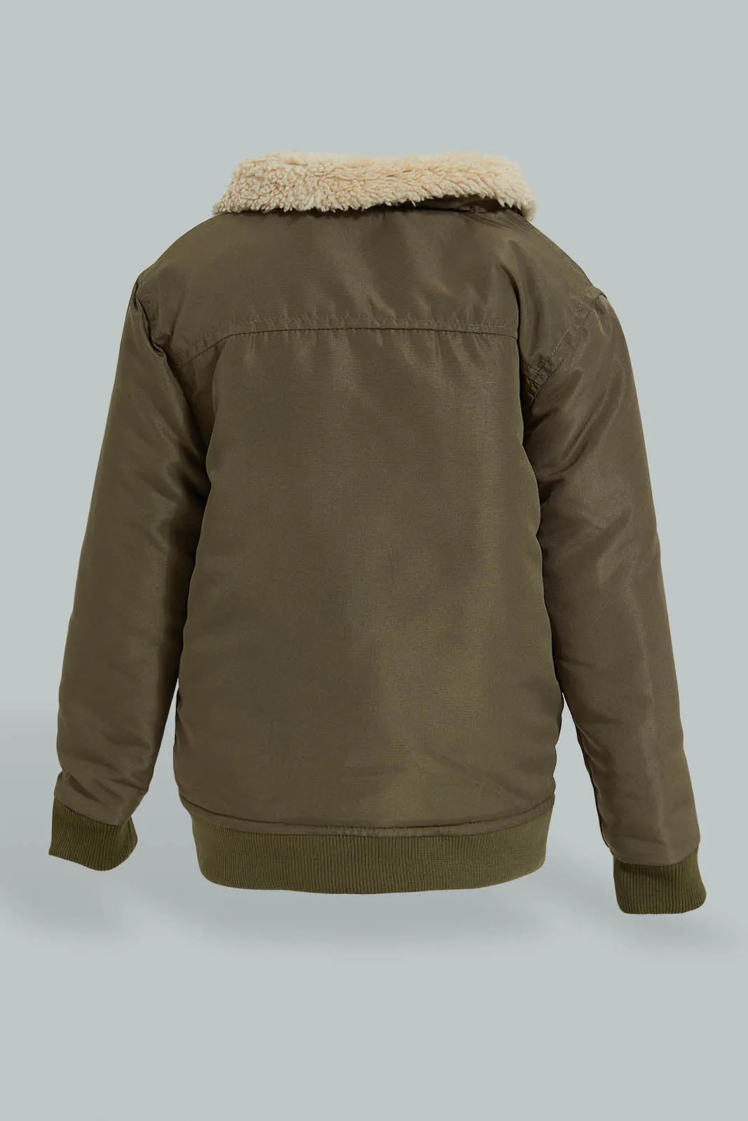 Olive Sherpa Padded Jacket