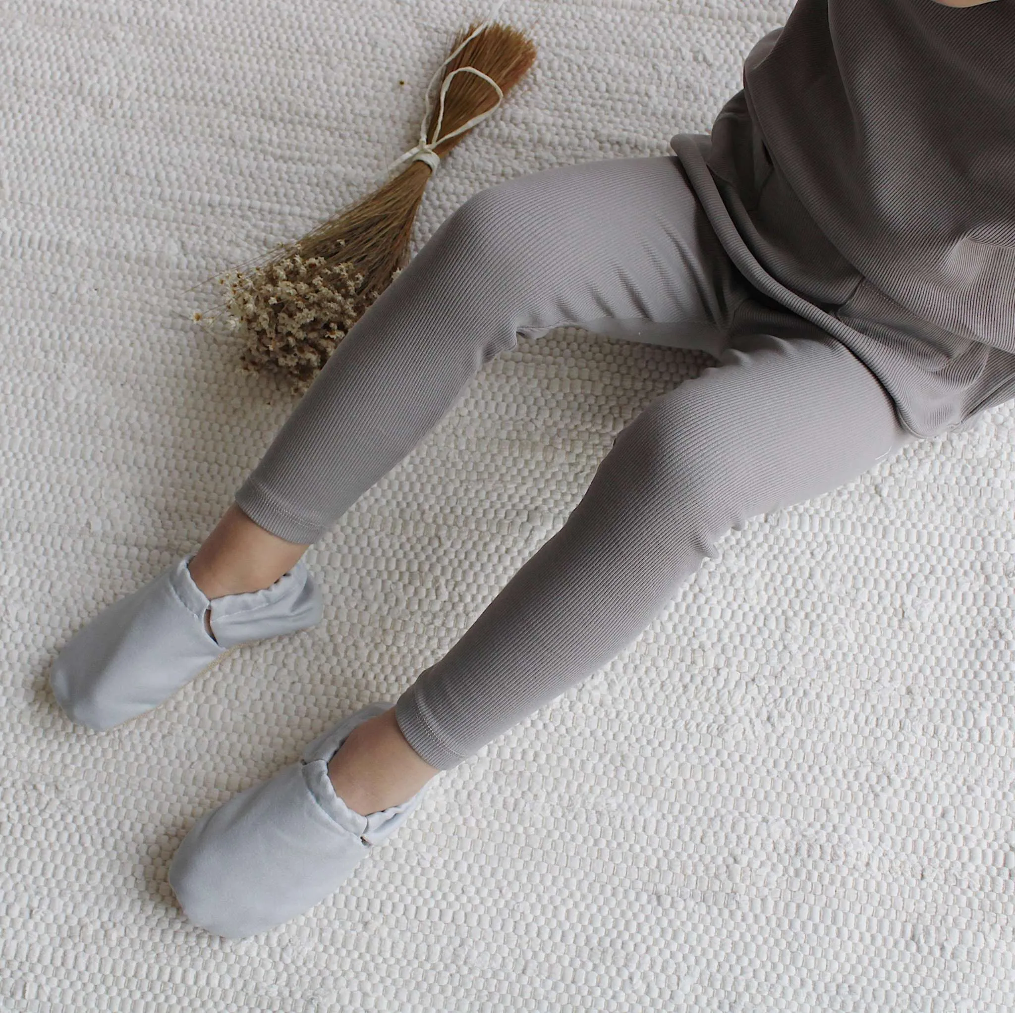 Organic Rib Leggings - Grey