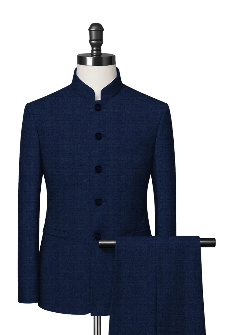 Oxford Blue Mandarin Collar Suit