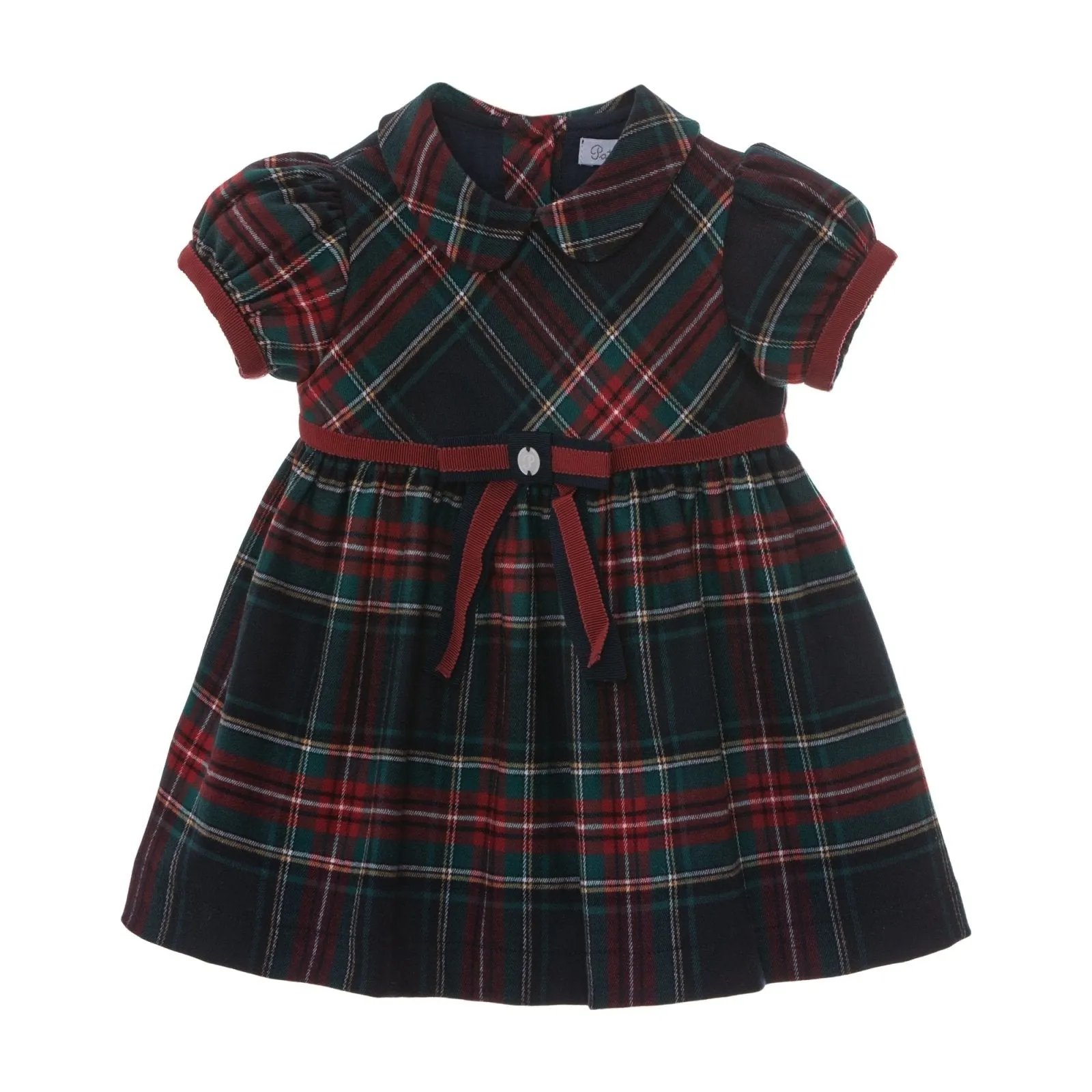 Patachou Baby & Toddler Girls Green Tartan Check Flannel Dress