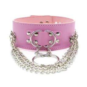 Pink Chained Bondage Collar