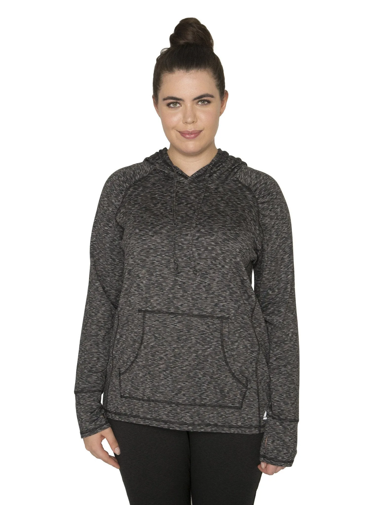 Plus Long Sleeve Space Dye Hoodie