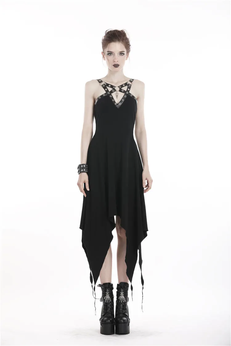 Punk metal V chest dress DW315