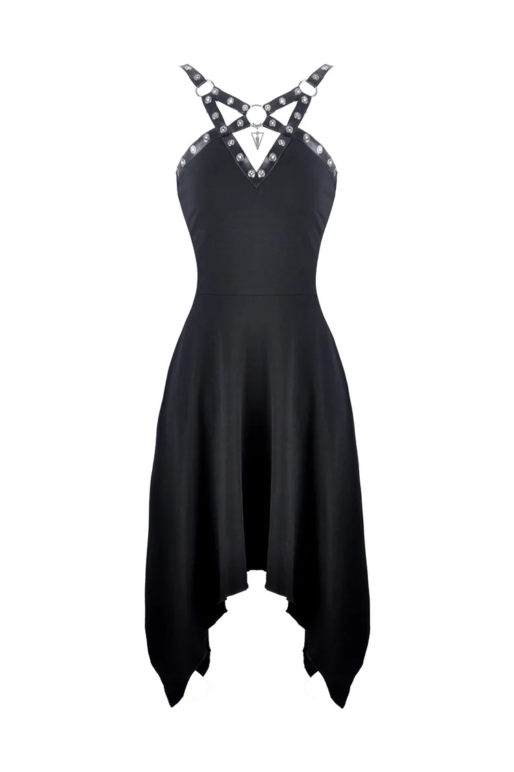 Punk metal V chest dress DW315