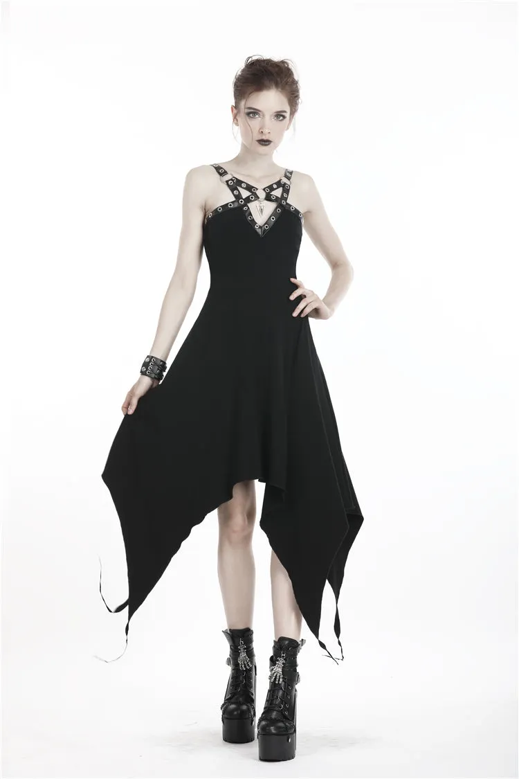 Punk metal V chest dress DW315