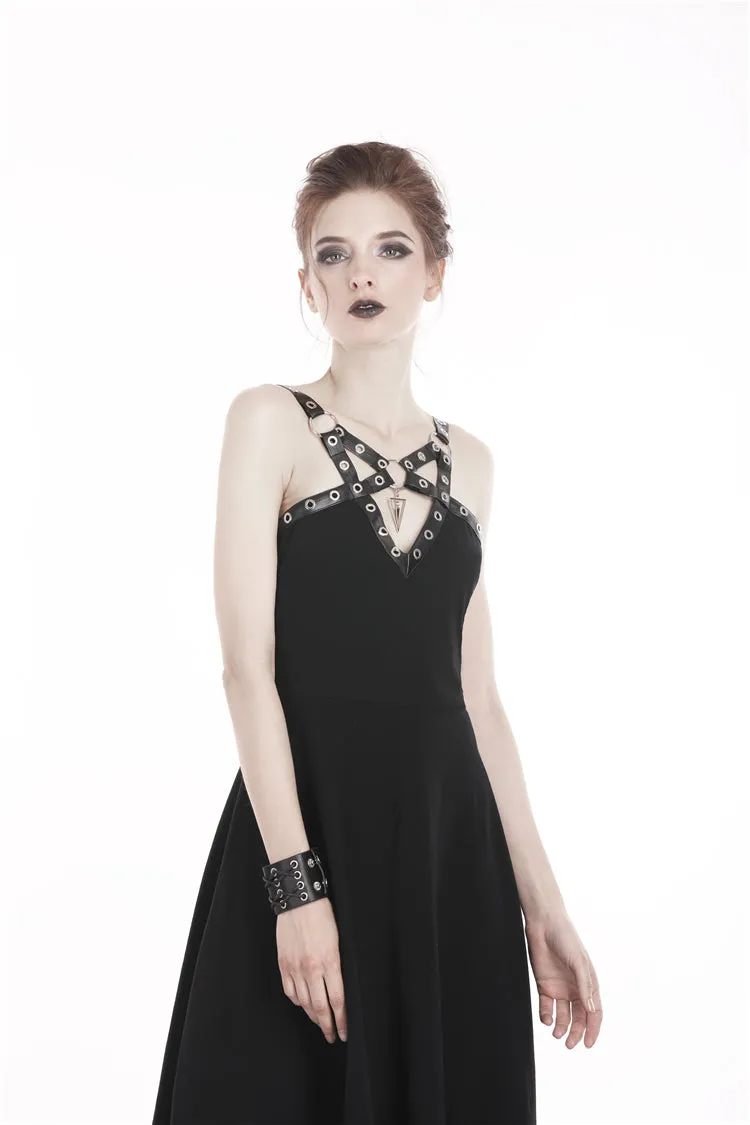 Punk metal V chest dress DW315