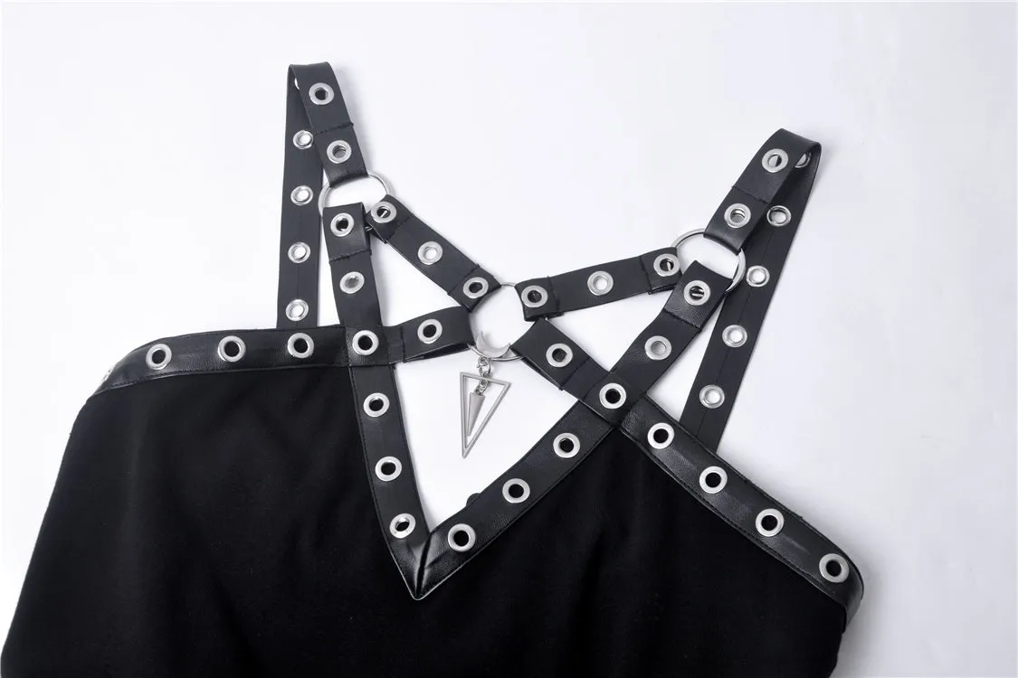 Punk metal V chest dress DW315