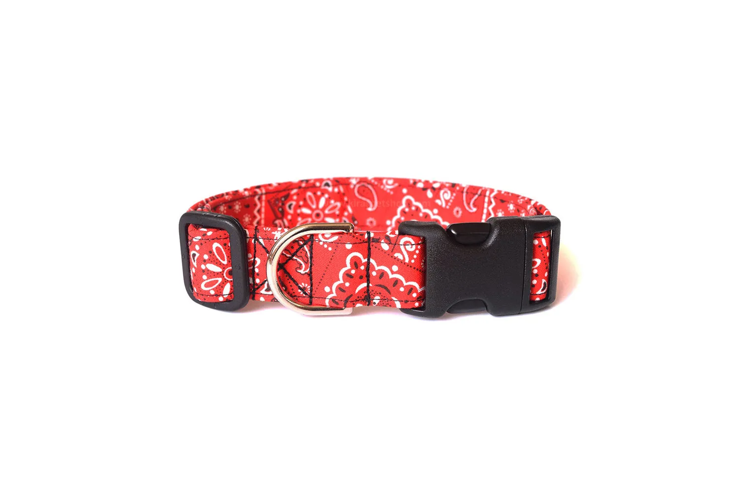 Red Paisley Bandana Print Dog Collar