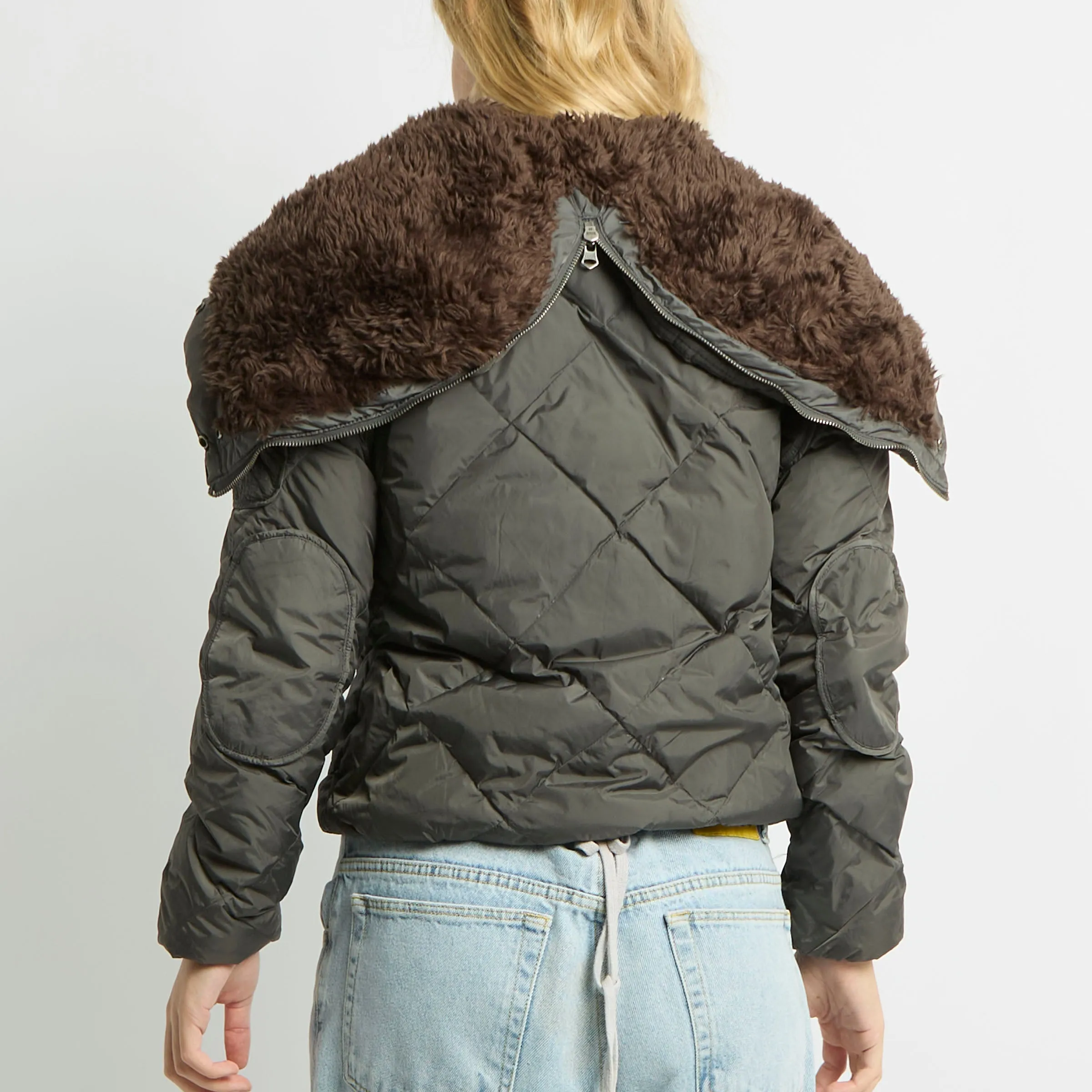 Replay Large Fur Collar Puffer Jacket - UK 10