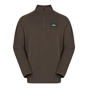 Ridgeline Baseline 1/4 Zip Pull On Mens Top - Light Bark Marl