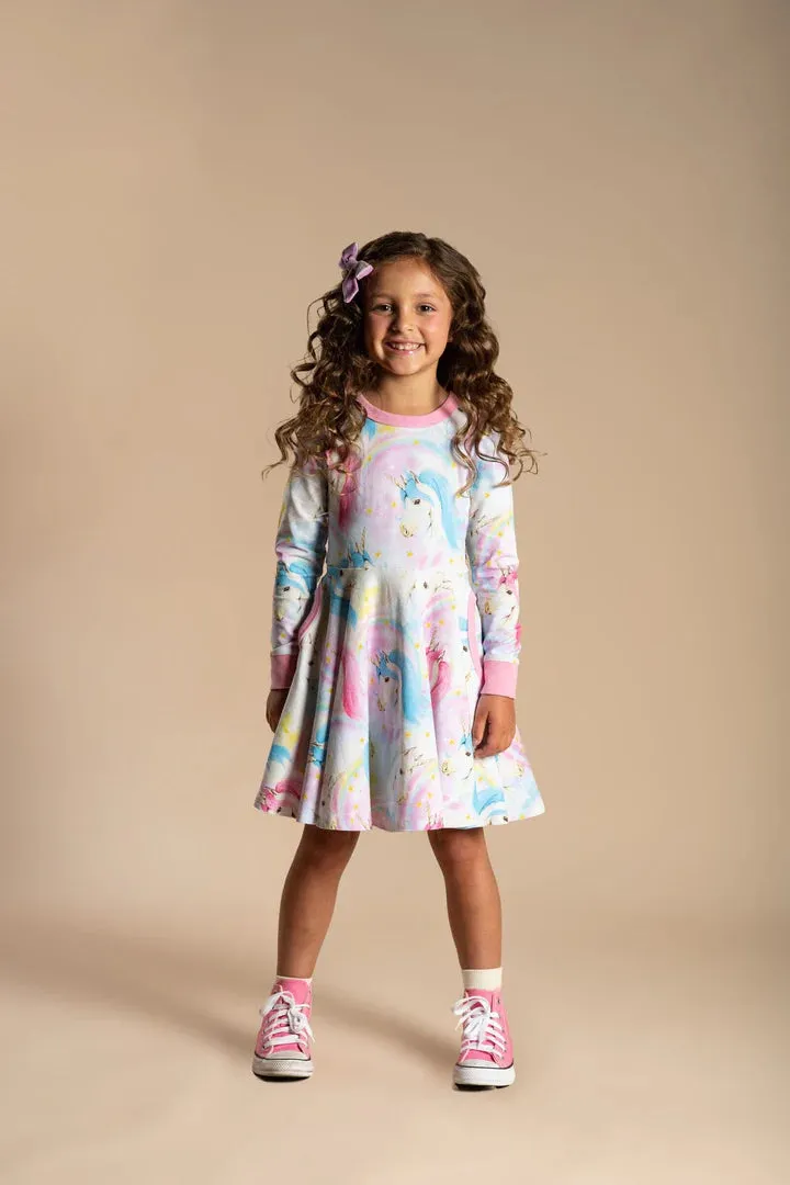 ROCK YOUR KID | FANTASIA LONG SLEEVE WAISTED DRESS