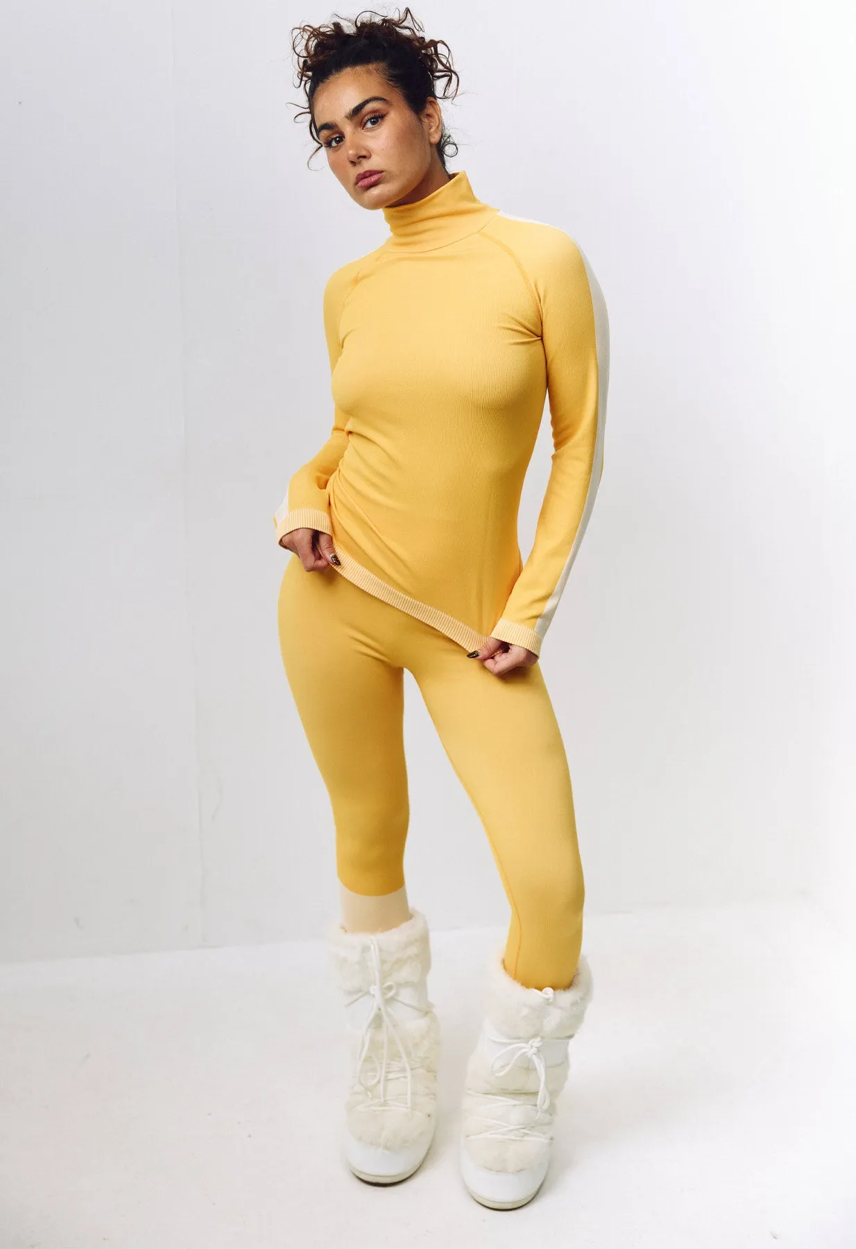 Sloobie Aspen Thermal Base Layer Top in Yellow