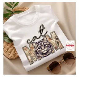 Tabby Cat Mom Tee