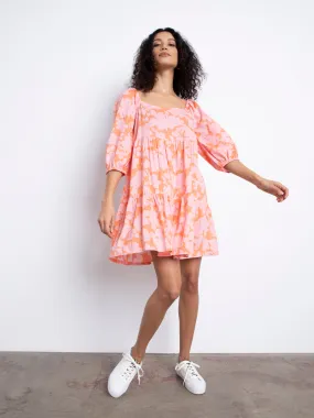 Weekender Babydoll Dress- Melon Field