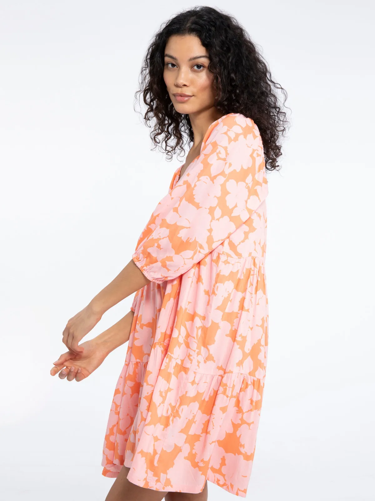 Weekender Babydoll Dress- Melon Field