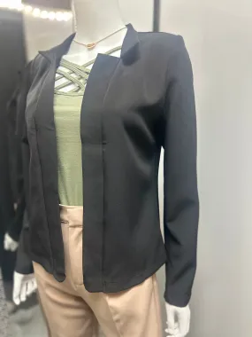 Women Plus Blazer/Black-PCR2314