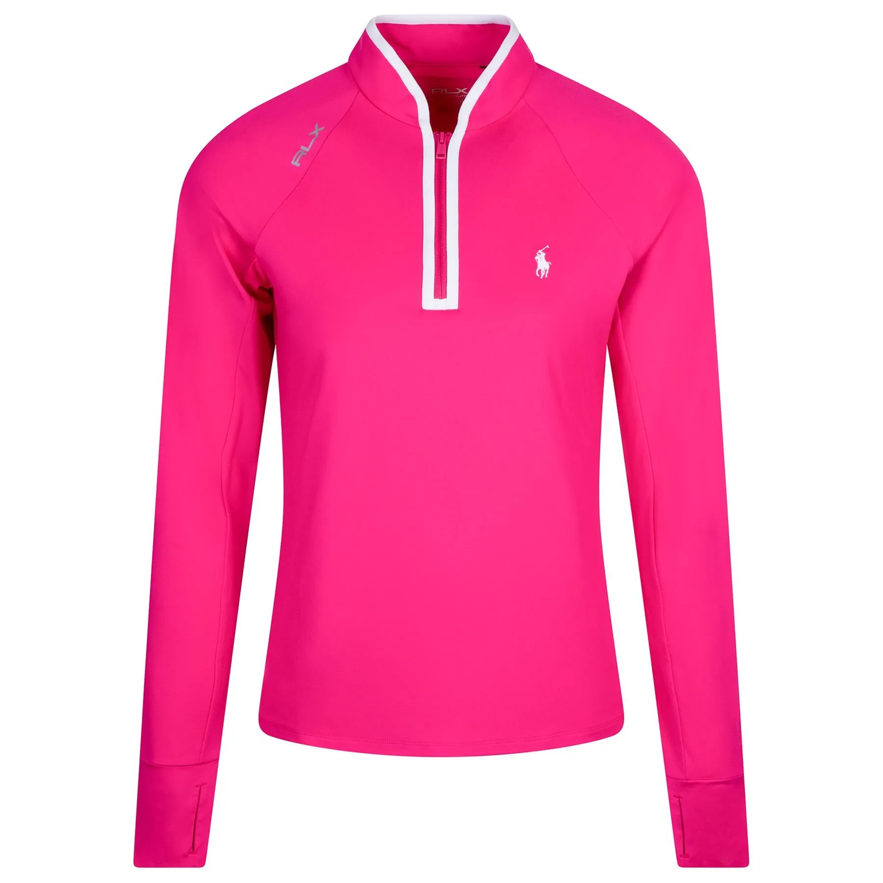 Womens Performance Quarter Zip Bright Pink/Ceramic White - SS24