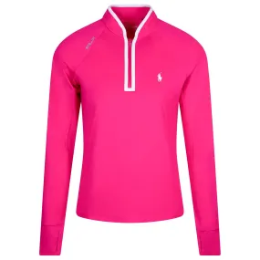 Womens Performance Quarter Zip Bright Pink/Ceramic White - SS24
