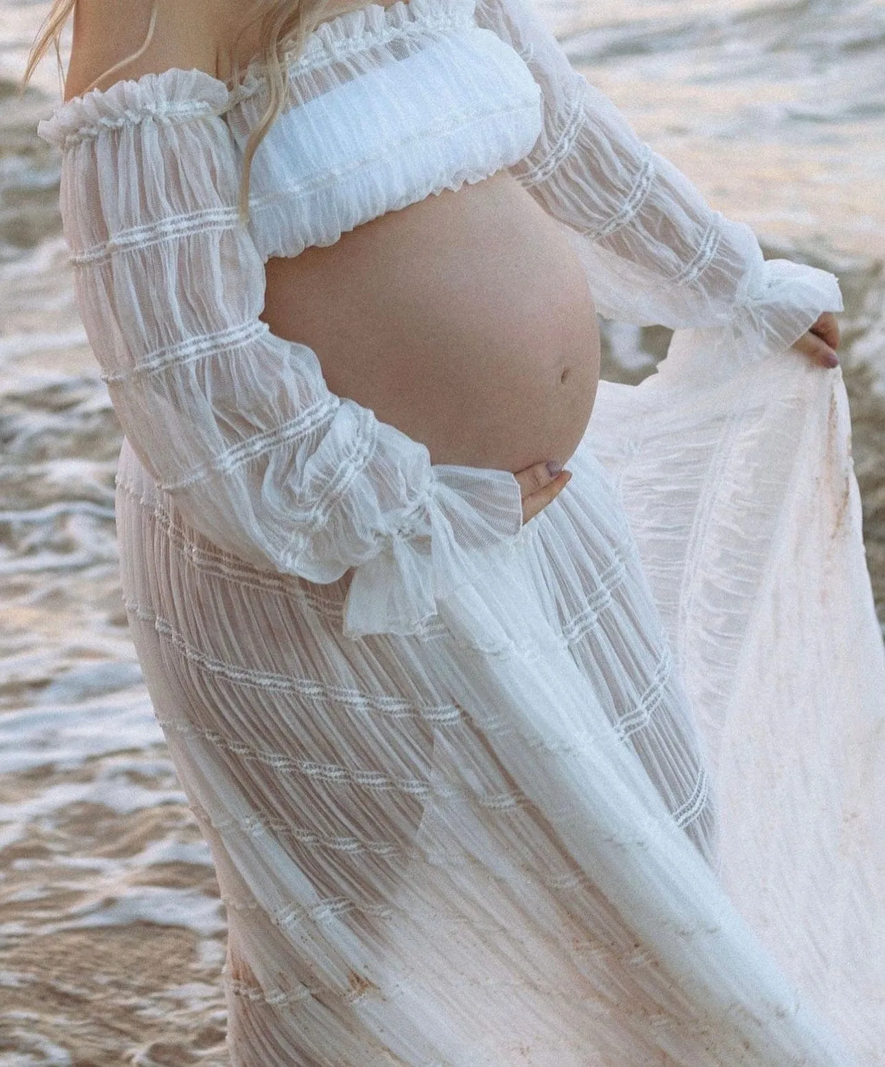 Wonderful Moments Two Piece Photoshoot Set - White - Maternity Photoshoot Dress