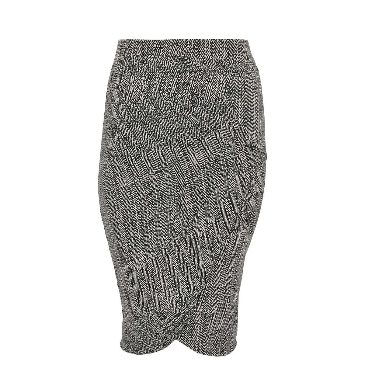 Yoek Skirt Drape Layer Herringbone